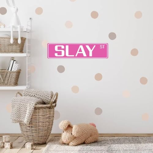 Funny Pink Street Sign Wall Decor - 16" x 4" for Teen Rooms