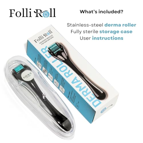 FolliRoll Derma Roller with 540 Titanium Microneedles for Hair & Skin