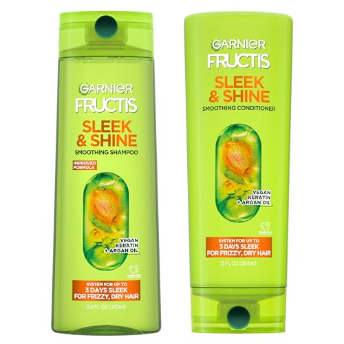 Garnier Fructis Sleek & Shine Shampoo and Conditioner Set, 21.5 oz