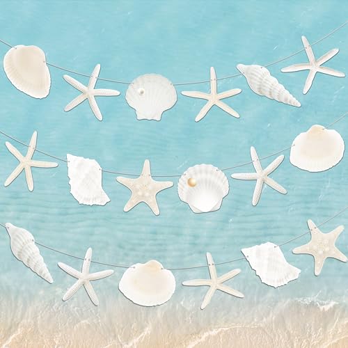 Beach Seashell Party Banners - Set of 3 Coastal Decorations