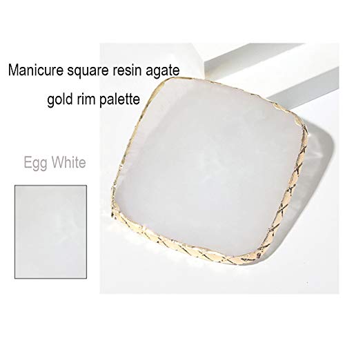 AKOAK Egg White 1 Pack Nail Square Palette Crystal Resin Agate Display Tool