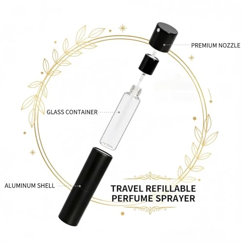 Mezchi 20ml Refillable Perfume Atomizer - 6 Pack Leakproof Travel Sprayer