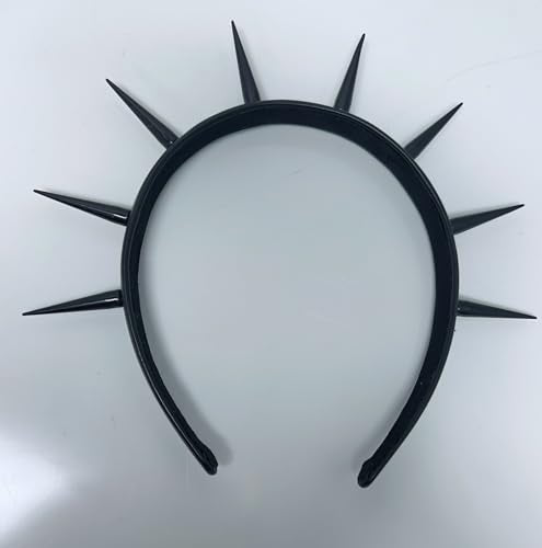 Gothic Spiked Leather Headband for Women - HD Black