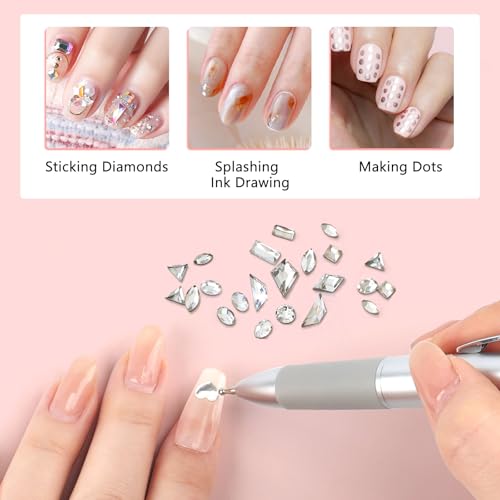 ANGNYA 4-in-1 Nail Dotting Tool with Silicone Tip – 0.8-2.0mm