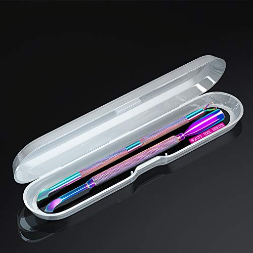 GA&EN 2PCS Stainless Steel Cuticle Pusher and Scraper Tool Set