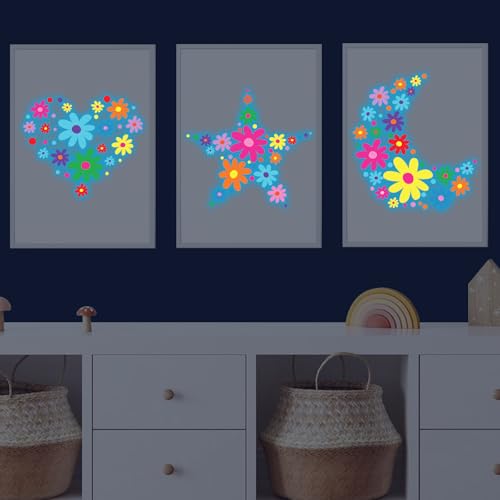 Glow in the Dark Daisy Wall Decals - Luminous Flower Stickers for Kids