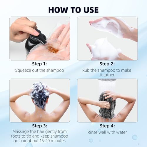 Ivnil Black Hair Dye Shampoo 3 in 1 Hair Color Shampoo for Women & Men for Gray Hair Coverage, shampoo para pintar el cabello