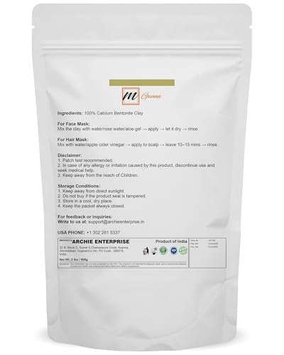 Calcium Bentonite Clay 32 Ounce for Facial Masks & Body Wraps