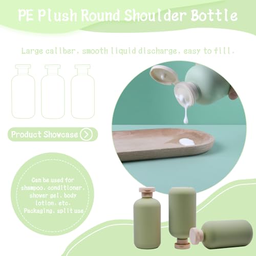 YXQ 10oz Refillable Travel Squeeze Bottles - Leak-Proof Plastic Containers, 5Pk