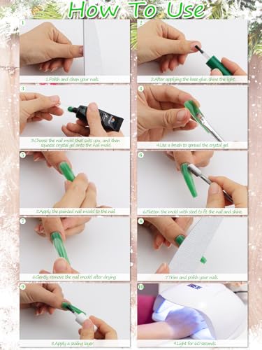 EBANKU Valentines Christmas Nail Extension Gel Kit - 6 Color Poly Gel Set