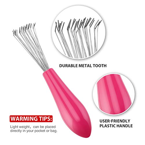 Boao Hair Brush Cleaning Set - 4 Pcs Mini Combs for Home & Salon