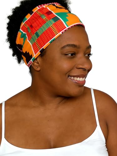 Afibi Wide Headbands for Women - African Boho Sports Hair Wraps (Style A)