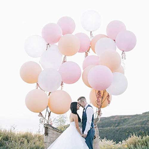 24 Inch Light Pink Latex Balloons - 5 Pack for Party Decorations