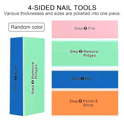 Soft 'N Style 4-Way Nail Buffer Block - 3 pcs Professional Shine Tool