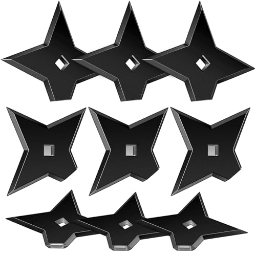 Weewooday 10 Pack Ninja Star Refrigerator Magnets - Cool Black Decor
