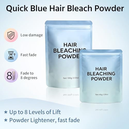 JUANCHI Professional Hair Bleach Powder - Lifts Up to 8 Levels (45g)