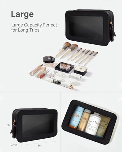 Clear Makeup Bag, Travel Cosmetic Case Toiletry Bag Make up Organizer