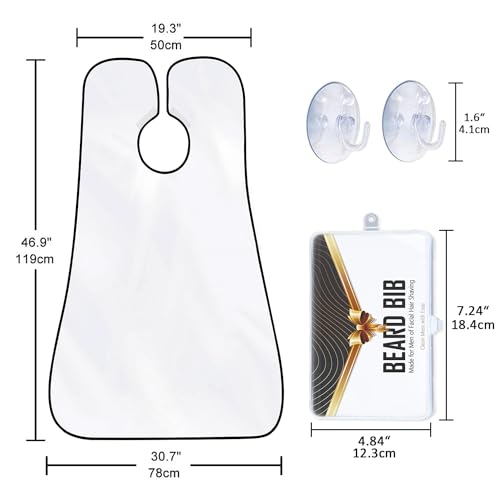 Beard Bib Apron for Men - Waterproof Grooming Catcher with Suction Cups