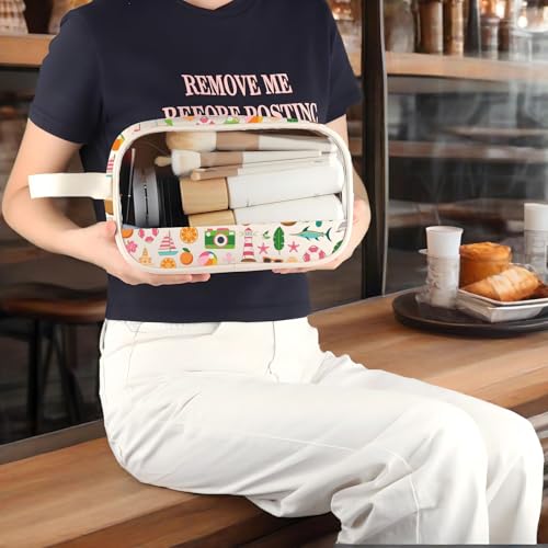 Miami Travel Cosmetic Bag - Waterproof Canvas Zipper Pouch Organizer