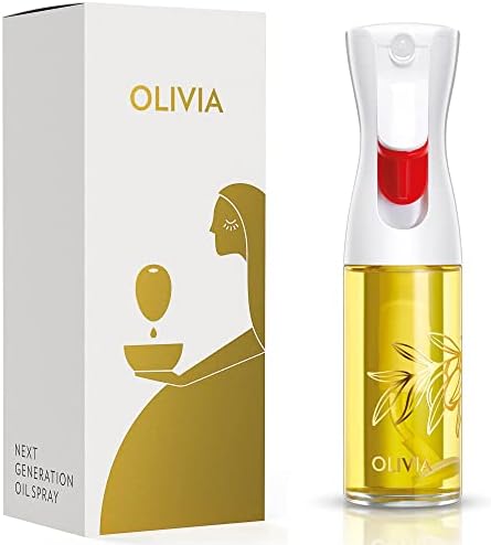 Advanced Kitchen Oil Sprayer - Flairosol Technology for Fine Mist & Portion Control | Refillable Glass Olive Oil Bottle, 130ml (Golden Leaves)