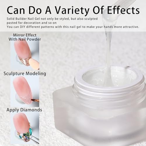 No Wipe 3D Sculpting Gel for Nail Art - Clear Nail Gel Polish