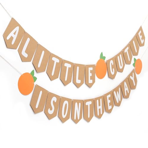 Little Cutie Baby Shower Banner - Citrus First Birthday Decoration