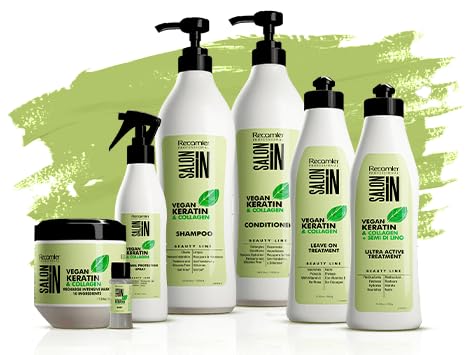 Vegan Keratin Hair Treatment - Collagen & Semi Di Lino Formula | 17.6 oz / 500 g