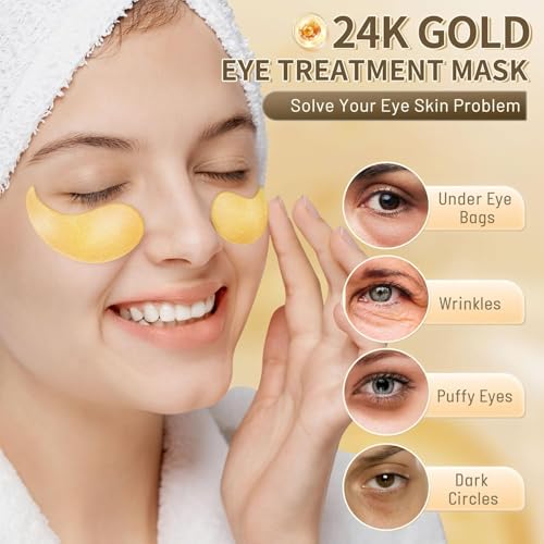 Hicream Gold Under Eye Patches - 30 Pairs Collagen & Hyaluronic Acid Anti-Aging Mask