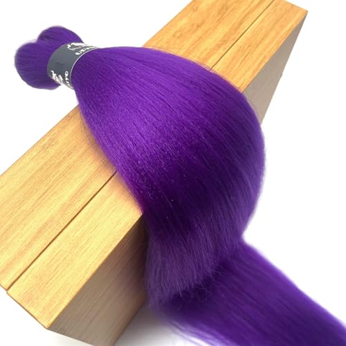 Purple Boho Hair Extensions - Pre-Stretched Synthetic Braiding Hair, 26 Inch Wavy Curly for Braids