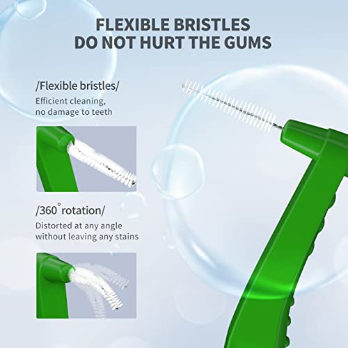 OUMJCING Interdental Brush Set - 40 Count Dental Cleaner for Tight Teeth