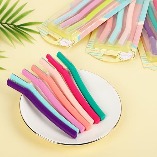 Women's Premium Deep Color Eyebrow Razor for Sensitive Skin - Exfoliating & Safe Hair Removal, Travel Friendly Facial Grooming Tools