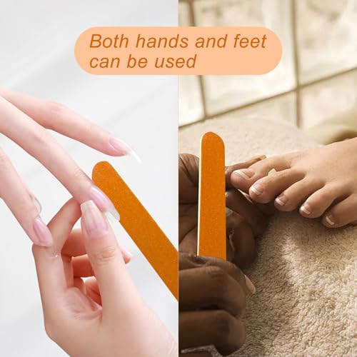 LNAUJS 24 Pack Dual-Sided Nail Files - 7 Inch Wooden Emery Boards