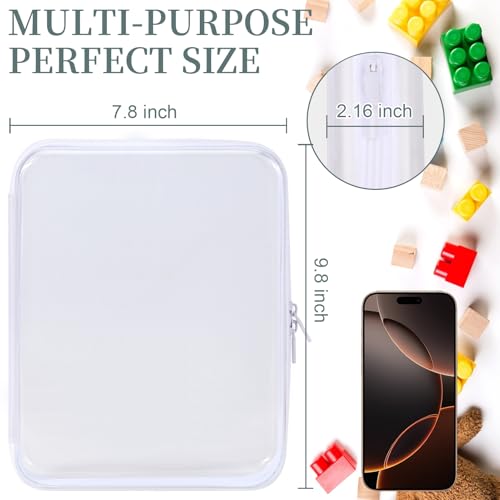 YOPCDJ Large Clear Hard Shell Zipper Case - 3 Pack Waterproof Pouches