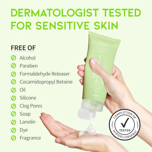 #OOTD Green Plum Low pH Cleansing Gel - Gentle Korean Face Wash for Sensitive Skin, 6.76 fl oz