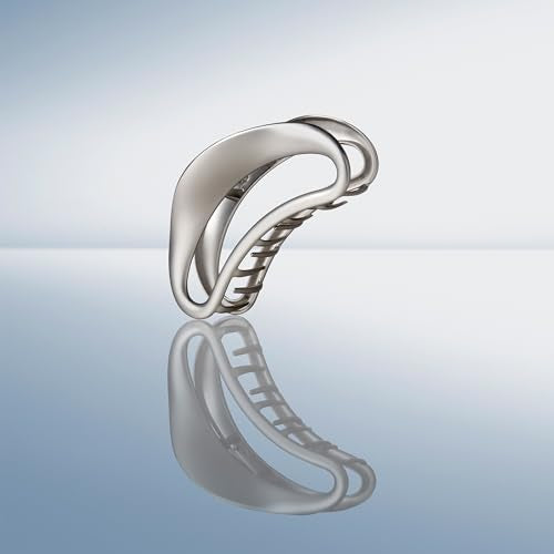 The Hair Edit Sculpted Silver Claw Clip - 4-Inch Large Metal Hair Accessory