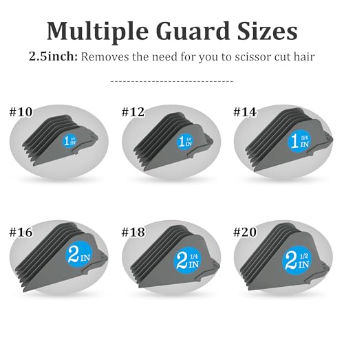 CR8GR8 Extra Long Hair Clipper Guards Set - 6 Piece Attachment Kit