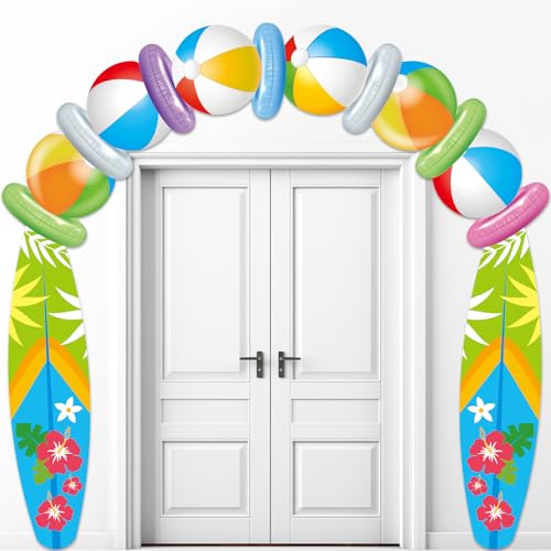 Summer Beach Ball Surfboard Banner for Tropical Parties