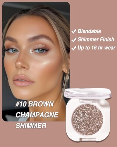 Enfuntins Brown Champagne Glitter Eyeshadow 10# Sparkling Diamond Topper