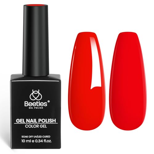 Beetles Classic Red Gel Nail Polish 15ML - Long-Lasting UV Soak Off