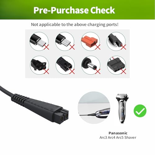 LONNKY Replacement Charger for Panasonic Arc Series Shavers 4.8-5.4V