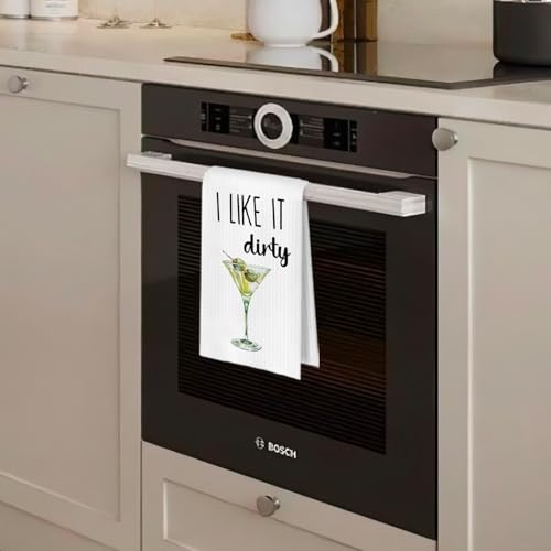 Funny Dirty Martini Kitchen Towels - Waffle Weave 16x24 Inches