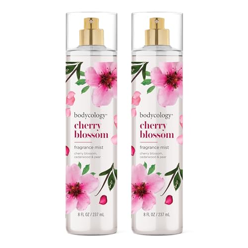 Bodycology Cherry Blossom Fragrance Mist – Long-Lasting 8 fl oz (Pack of 2)
