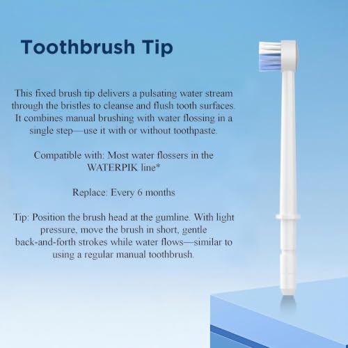 Waterpik Replacement Tips - 6 Toothbrush Tips with Storage Case