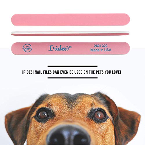 Premium Pink Emery Boards - 12 Pack Nail Files, 7 Inch, 280/320 Grit