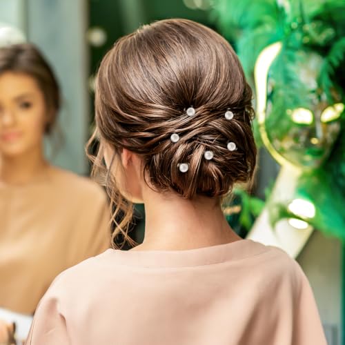 Luxshiny Pearl Spiral Hair Pins - 12 Gold Coil Hair Accessories for Women