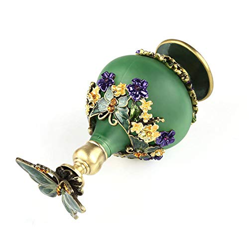 Rayberro Green Butterfly Vintage Perfume Bottle 25ML Refillable Glass with Rhinestones