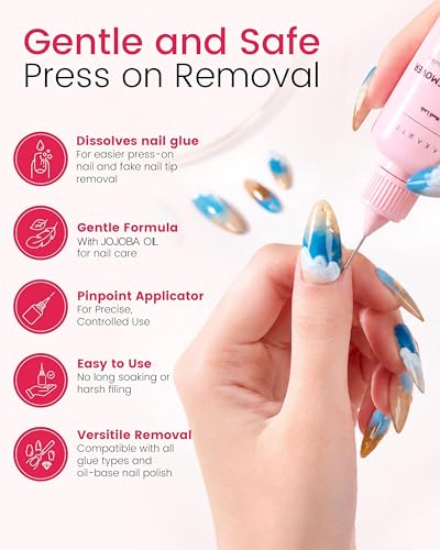 Makartt Jojoba Oil Nail Glue Remover - 30ML 2-Pack, Acetone-Free