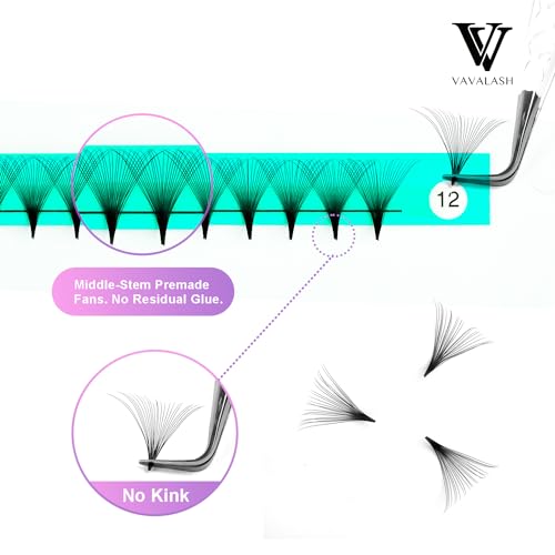 VAVALASH 24D Premade Volume Eyelash Extensions 320 Fans 8-15mm C Curl 0.03-0.07 Thickness