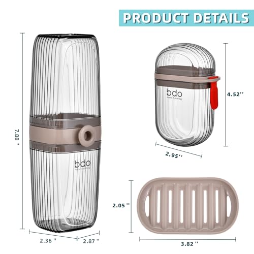 VITVITI Clear Travel Toothbrush & Soap Case Set - Leakproof, Portable Bathroom Organizer for Trip & Camping