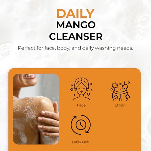 Liquid African Black Soap with Mango - Natural Face & Body Cleanser